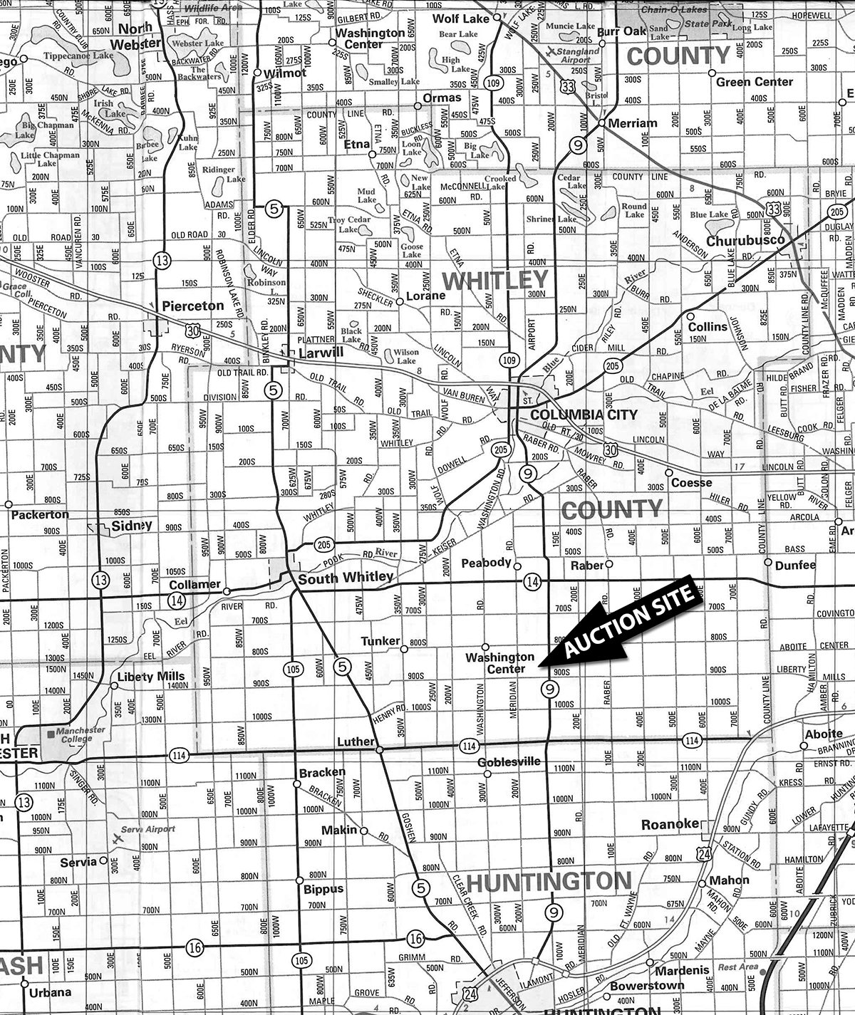 Area map - PERSONAL PROPERTY AUCTION IN WHITLEY COUNTY, INDIANA